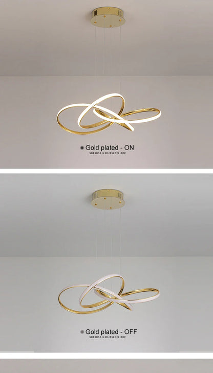 Dimmable Modern Chandelier: Gold/Chrome/Black 60cm - Chandelier