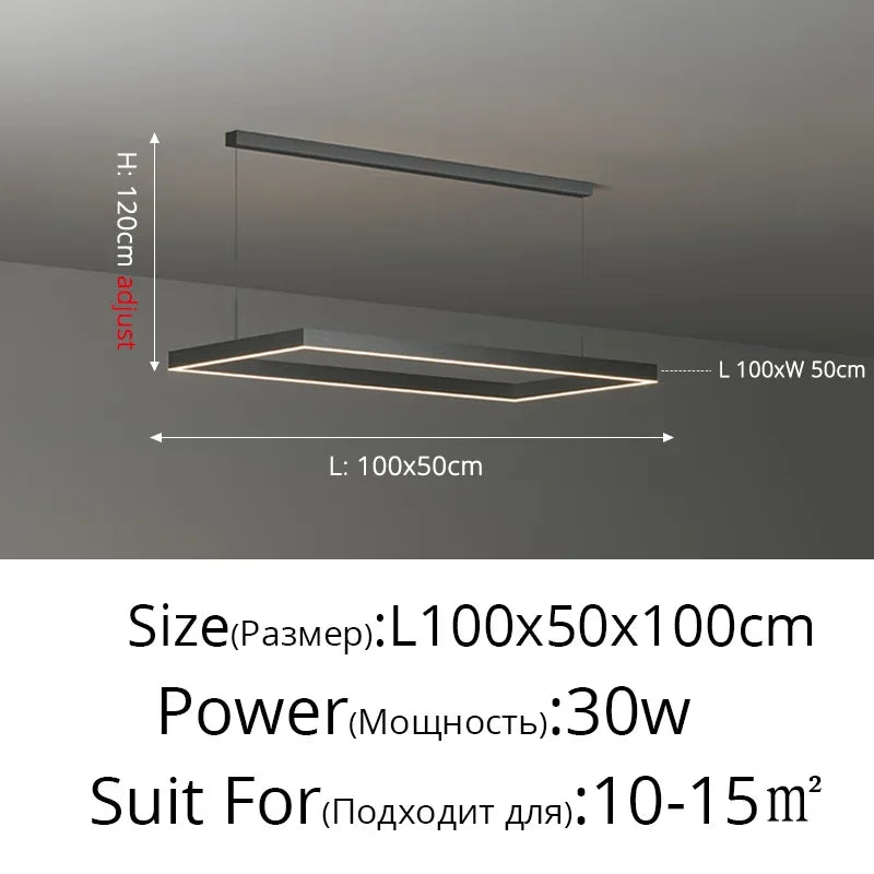 Dimmable Nordic LED Ceiling Chandelier for Living Room - 1 Layer 100cm / Remote dimming - Chandelier