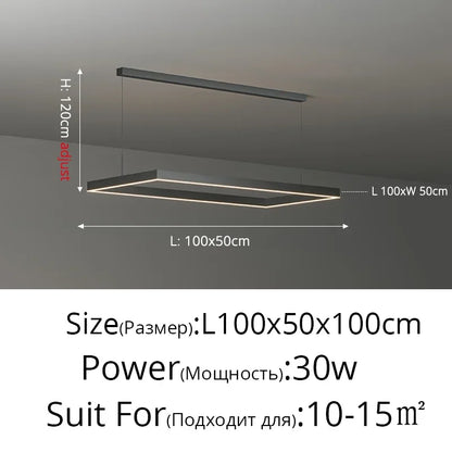 Dimmable Nordic LED Ceiling Chandelier for Living Room - 1 Layer 100cm / Remote dimming - Chandelier