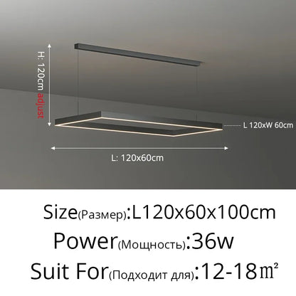 Dimmable Nordic LED Ceiling Chandelier for Living Room - 1 Layer 120cm / Neutral light 4000K - Chandelier