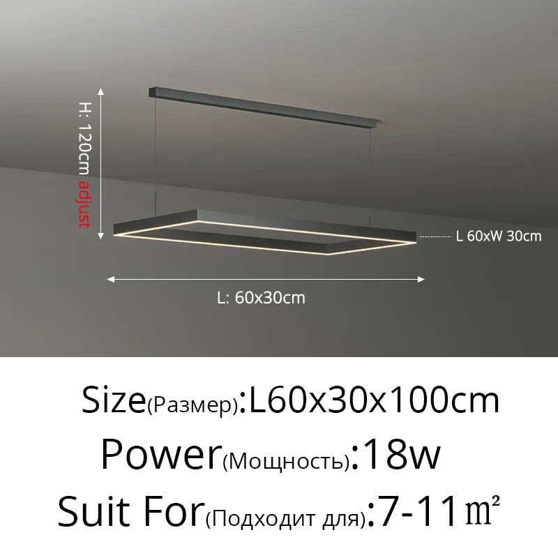 Dimmable Nordic LED Ceiling Chandelier for Living Room - 1 Layer 60cm / Remote dimming - Chandelier