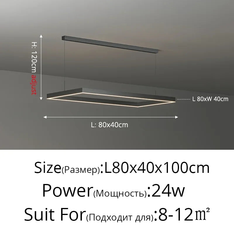 Dimmable Nordic LED Ceiling Chandelier for Living Room - 1 Layer 80cm / Remote dimming - Chandelier