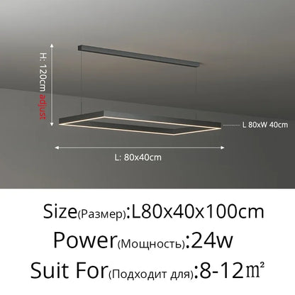 Dimmable Nordic LED Ceiling Chandelier for Living Room - 1 Layer 80cm / Remote dimming - Chandelier