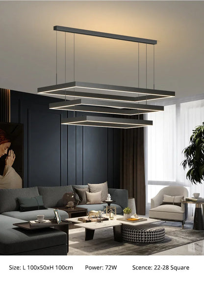 Dimmable Nordic LED Ceiling Chandelier for Living Room - Chandelier