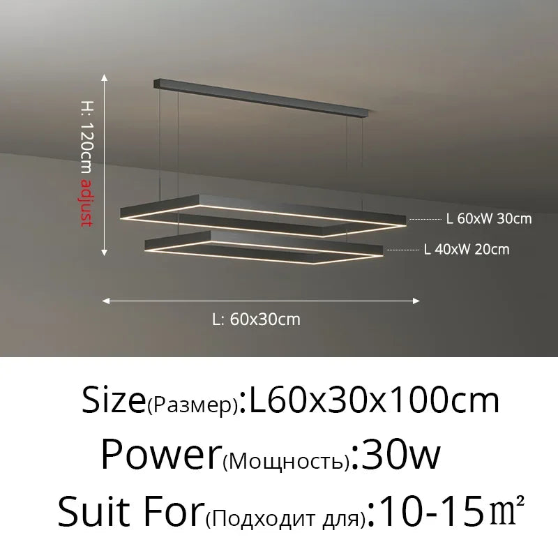 Dimmable Nordic LED Ceiling Chandelier for Living Room - 2 Layer 40-60cm / Remote dimming - Chandelier