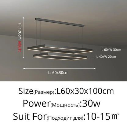 Dimmable Nordic LED Ceiling Chandelier for Living Room - 2 Layer 40-60cm / Remote dimming - Chandelier