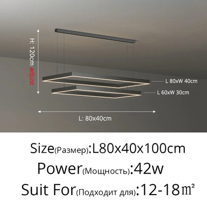 Dimmable Nordic LED Ceiling Chandelier for Living Room - 2 Layer 60-80cm / Remote dimming - Chandelier