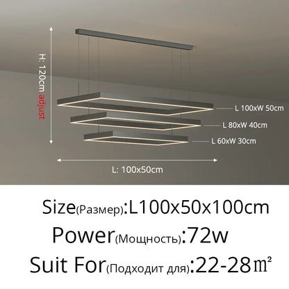 Dimmable Nordic LED Ceiling Chandelier for Living Room - 3 Layer 60-80-100cm / Remote dimming - Chandelier