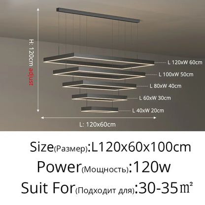 Dimmable Nordic LED Ceiling Chandelier for Living Room - 40-60-80-100-120 5l / Remote dimming - Chandelier