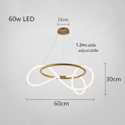Dimmable Nordic LED Chandelier for Home Decor - round 60 cm / Neutral light 4000K - Chandelier