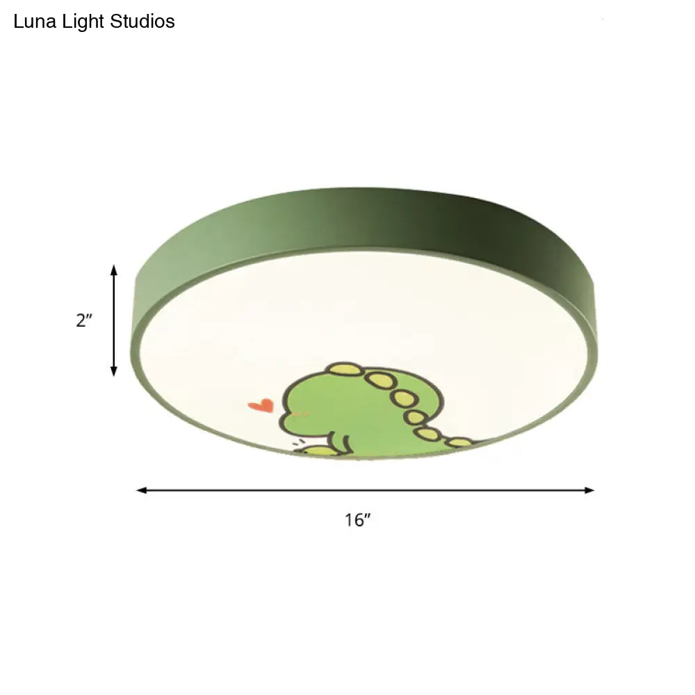 DecorBites™ DecorBites™ Dinosaur Themed Kid Bedroom Flush Mount Ceiling Light