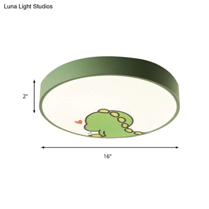 DecorBites™ DecorBites™ Dinosaur Themed Kid Bedroom Flush Mount Ceiling Light