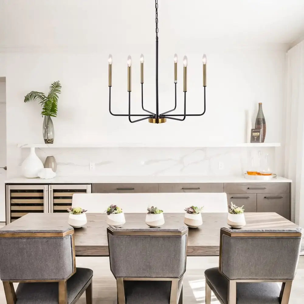 Distressed silver iron candle chandelier dining room featuring black and brass iron candle chandelier with nine lights
