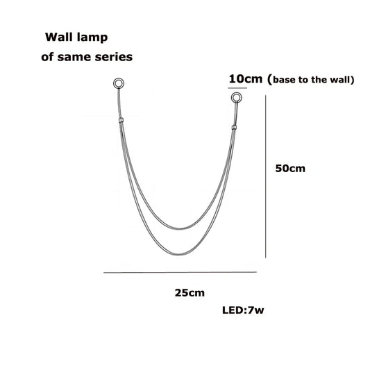 DIY Flexible Leather Belt LED Chandelier - Wall lamp 25 50cm / Brown leather belt / Black hardware|Neutral light