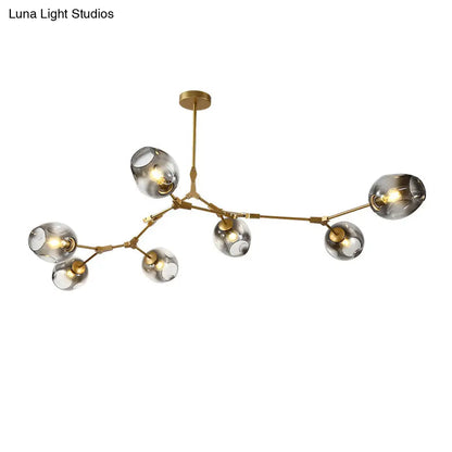 Lámpara colgante con forma de estructura de ADN y pantalla de cristal con relieve - Lámpara de techo posmoderna