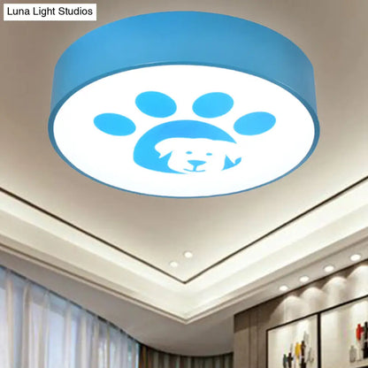DecorBites™ DecorBites™ Dog Paw Acrylic Ceiling Lamp: Round Shade Ceiling Mount Light for Bathrooms
