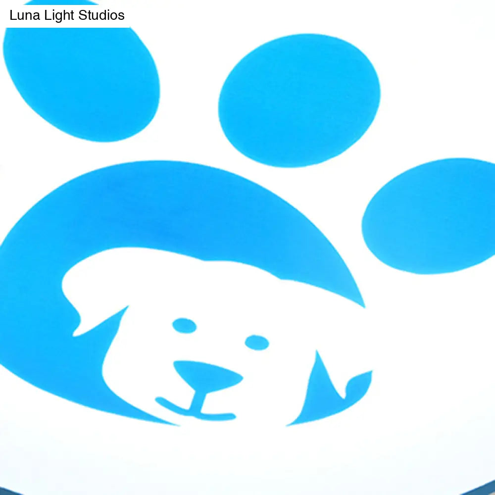 DecorBites™ DecorBites™ Dog Paw Acrylic Ceiling Lamp: Round Shade Ceiling Mount Light for Bathrooms
