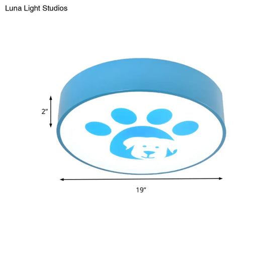 DecorBites™ DecorBites™ Dog Paw Acrylic Ceiling Lamp: Round Shade Ceiling Mount Light for Bathrooms