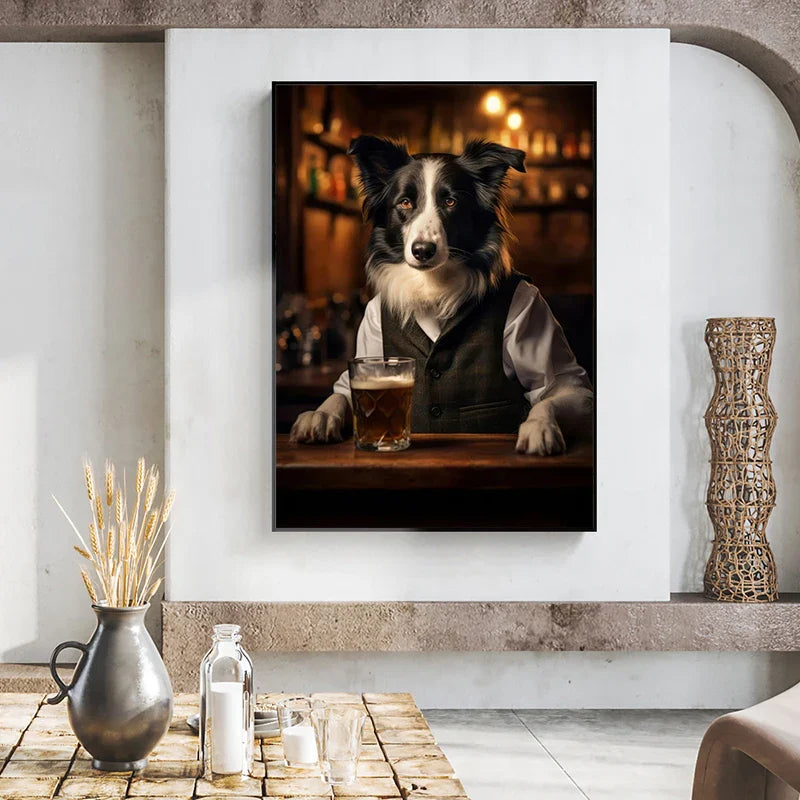 Dog Pub Canvas Print - Animal Wall Art - Posters