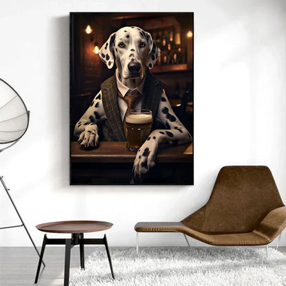 Dog Pub Canvas Print - Animal Wall Art - Posters