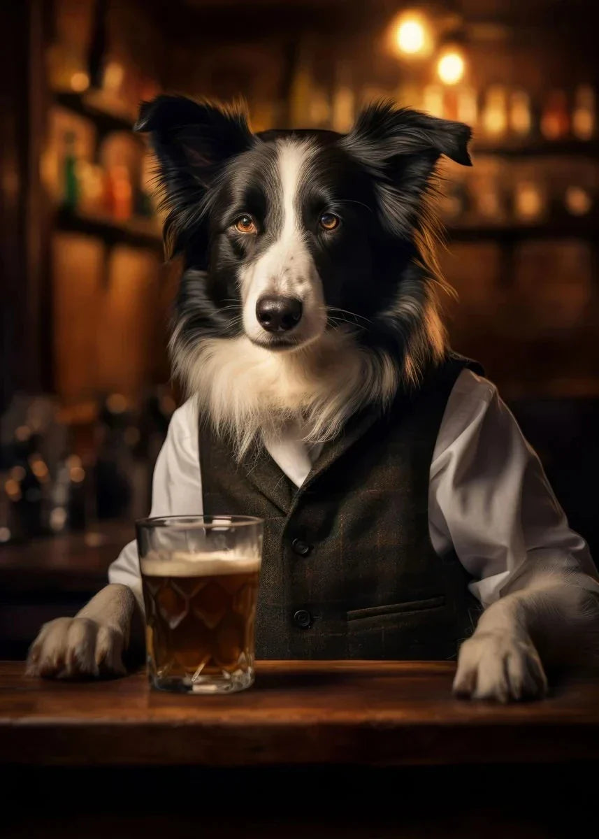 Dog Pub Canvas Print - Animal Wall Art - G / 30x40cm No Frame - Posters