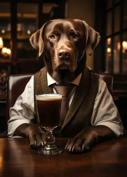Dog Pub Canvas Print - Animal Wall Art - K / 30x40cm No Frame - Posters