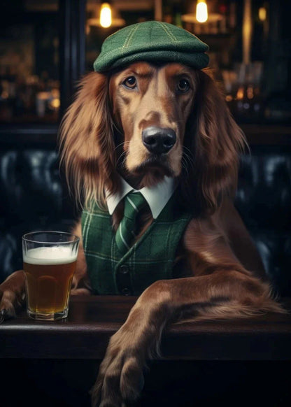 Dog Pub Canvas Print - Animal Wall Art - L / 30x40cm No Frame - Posters