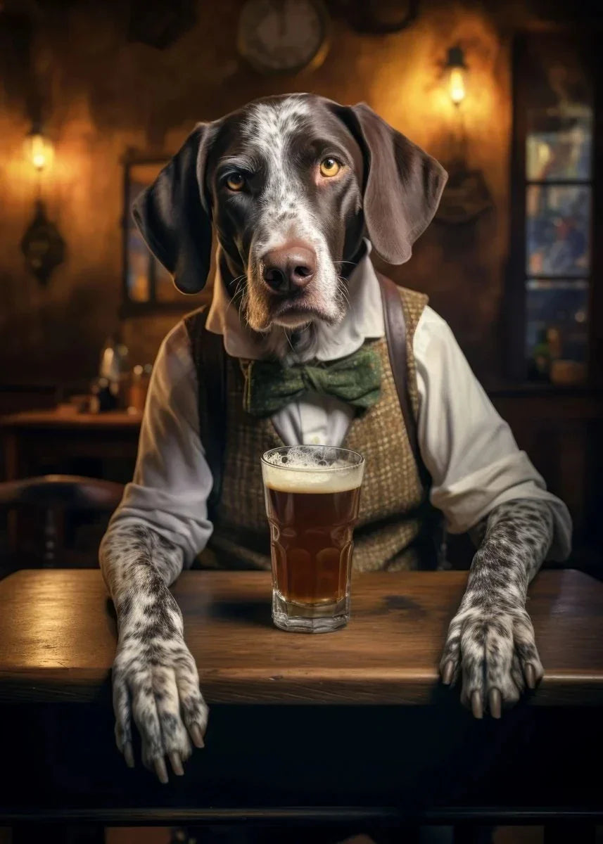 Dog Pub Canvas Print - Animal Wall Art - R / 30x40cm No Frame - Posters