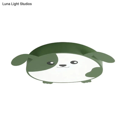 DecorBites™ DecorBites™ Doggie-themed LED Flush Mount Ceiling Light for Kids' Bedrooms in Pink/Green with Warm/White Light
