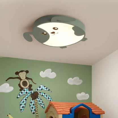 DecorBites™ DecorBites™ Doggie-themed LED Flush Mount Ceiling Light for Kids' Bedrooms in Pink/Green with Warm/White Light