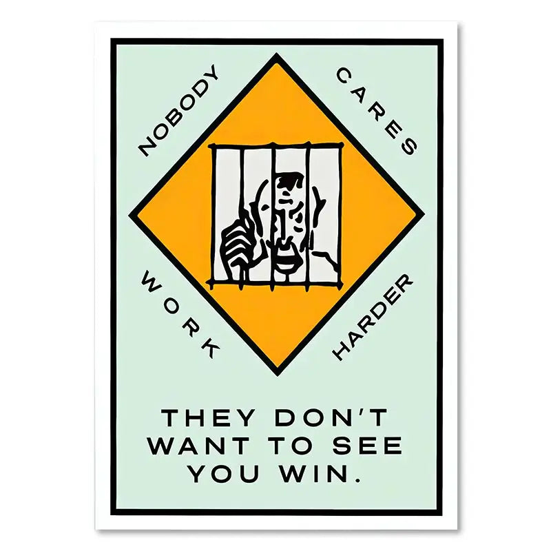 ’Dollar Millionaire Motivational Cartoon Canvas Wall Art’ - 20x25cm No Frame / TM0002-08 - Posters