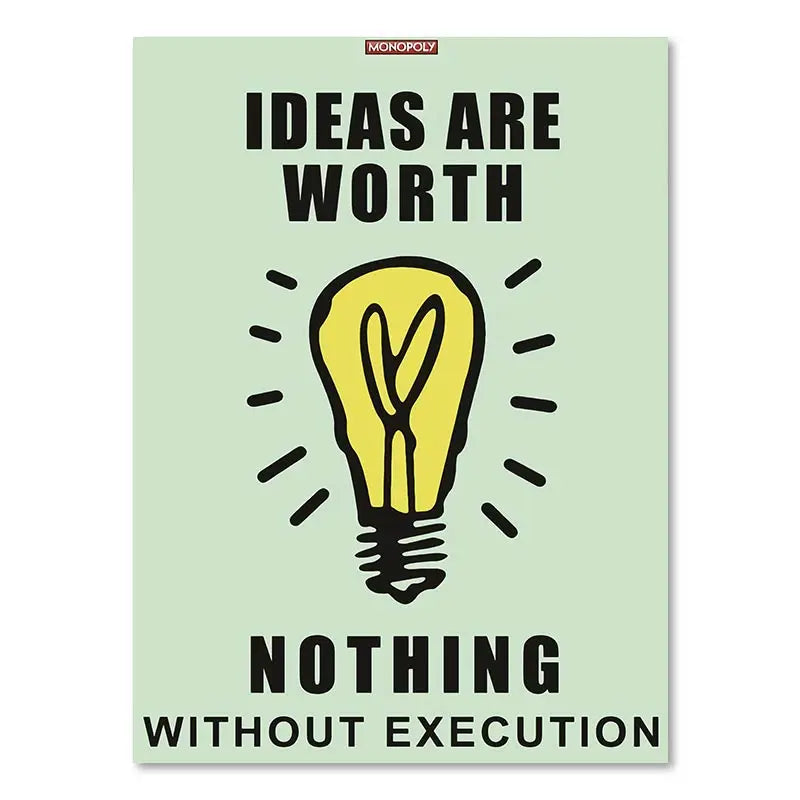 ’Dollar Millionaire Motivational Cartoon Canvas Wall Art’ - 20x25cm No Frame / S8TM0003-10 - Posters