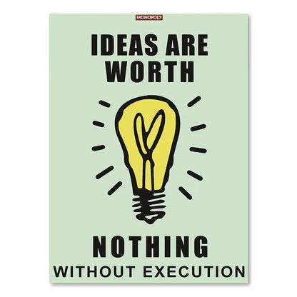 ’Dollar Millionaire Motivational Cartoon Canvas Wall Art’ - 20x25cm No Frame / S8TM0003-10 - Posters