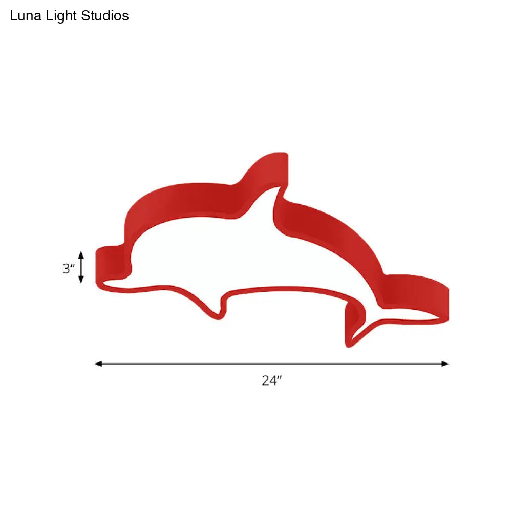 DecorBites™ DecorBites™ Dolphin Acrylic Ceiling Lamp: Modern, Lovely, Flush Mount Light for Kindergarten