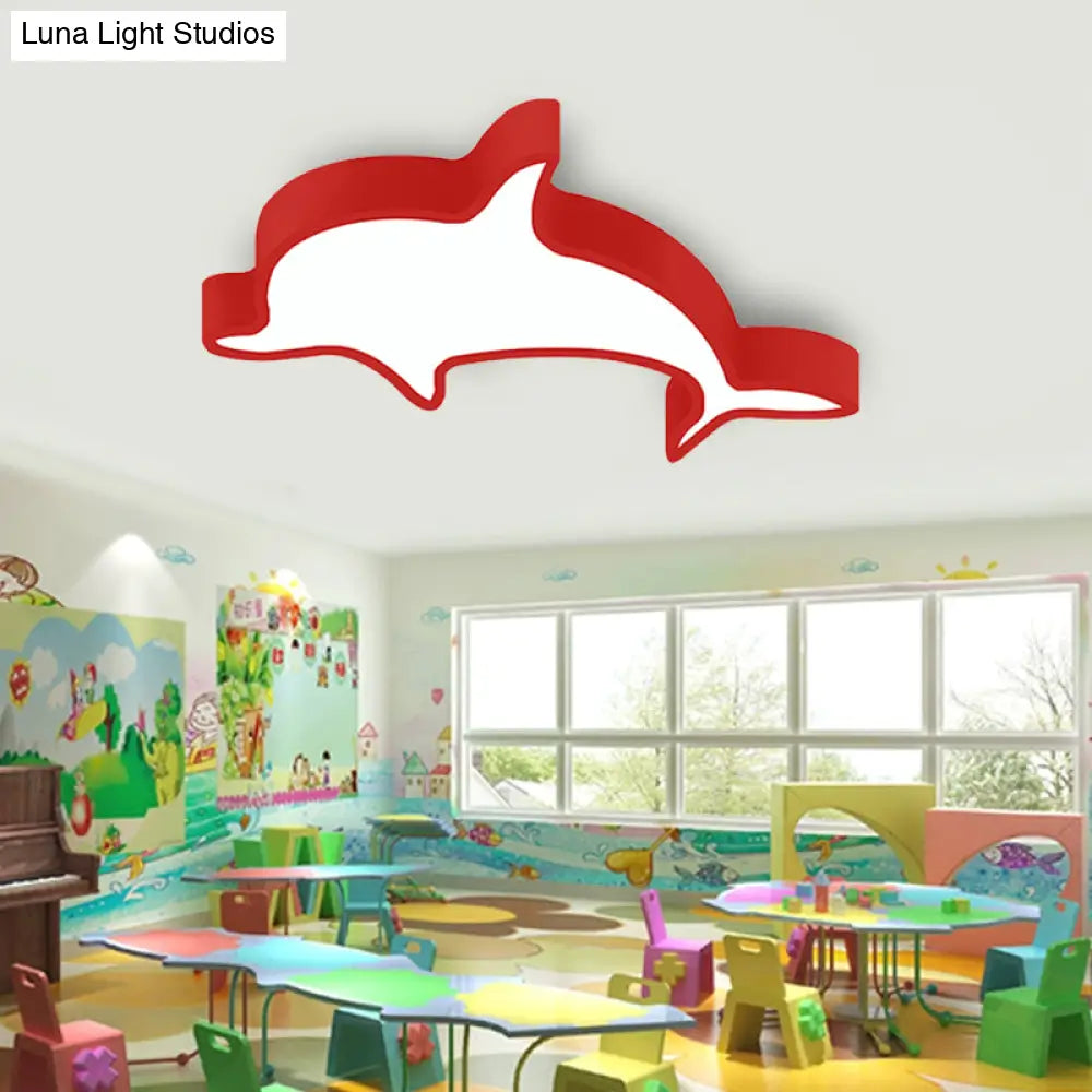 DecorBites™ DecorBites™ Dolphin Acrylic Ceiling Lamp: Modern, Lovely, Flush Mount Light for Kindergarten