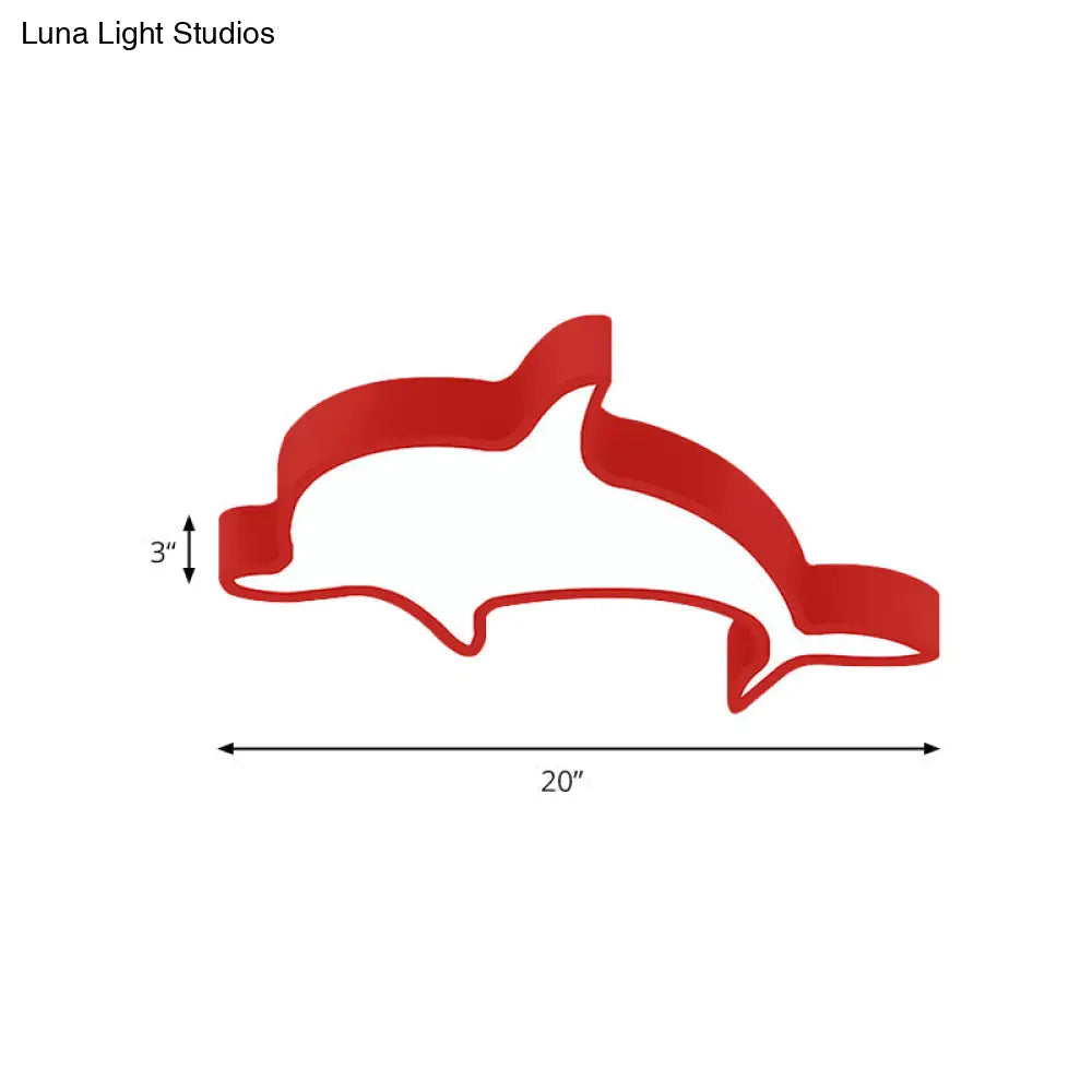 DecorBites™ DecorBites™ Dolphin Acrylic Ceiling Lamp: Modern, Lovely, Flush Mount Light for Kindergarten