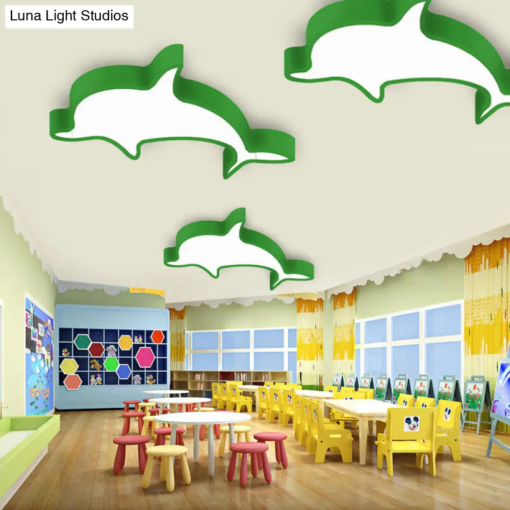 DecorBites™ DecorBites™ Dolphin Acrylic Ceiling Lamp: Modern, Lovely, Flush Mount Light for Kindergarten