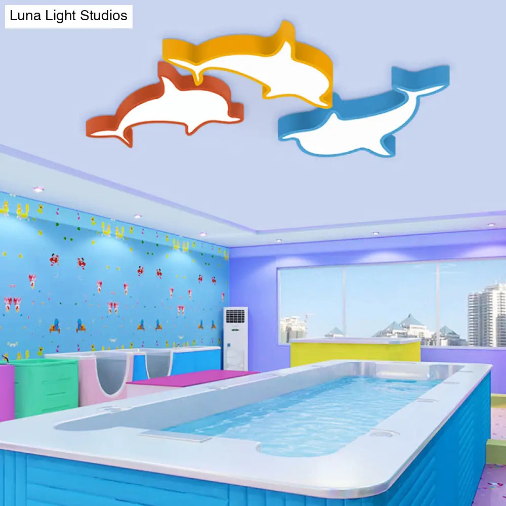DecorBites™ DecorBites™ Dolphin Acrylic Ceiling Lamp: Modern, Lovely, Flush Mount Light for Kindergarten