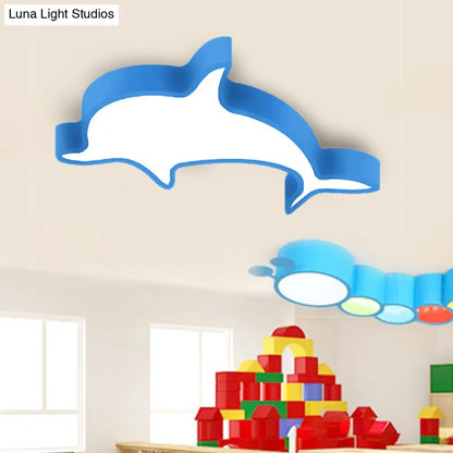 DecorBites™ DecorBites™ Dolphin Acrylic Ceiling Lamp: Modern, Lovely, Flush Mount Light for Kindergarten