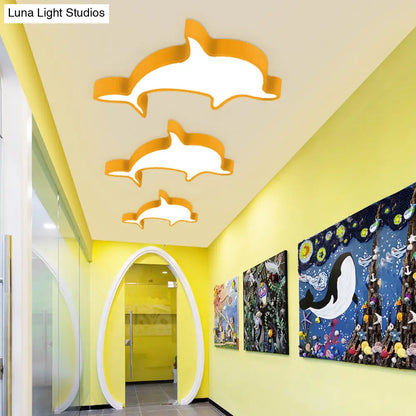 DecorBites™ DecorBites™ Dolphin Acrylic Ceiling Lamp: Modern, Lovely, Flush Mount Light for Kindergarten