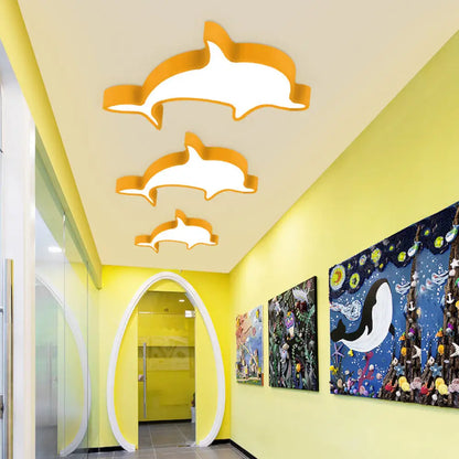 DecorBites™ DecorBites™ Dolphin Acrylic Ceiling Lamp: Modern, Lovely, Flush Mount Light for Kindergarten