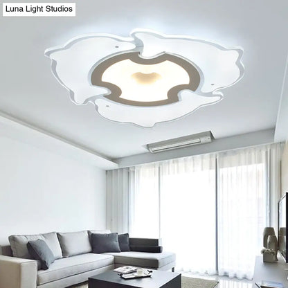 DecorBites™ Dolphin Flushmount Animal LED Ceiling Light in White for Kindergarten