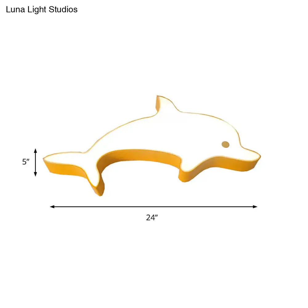 DecorBites™ DecorBites™ Dolphin LED Flush Mount Light - Perfect for Child's Bedroom Ceiling