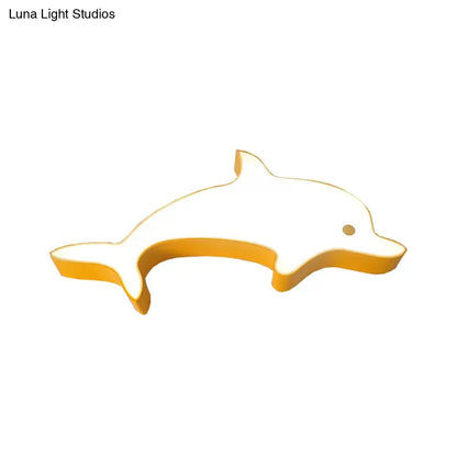 DecorBites™ DecorBites™ Dolphin LED Flush Mount Light - Perfect for Child's Bedroom Ceiling
