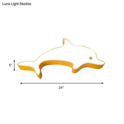 DecorBites™ DecorBites™ Dolphin LED Flush Mount Light - Perfect for Child's Bedroom Ceiling