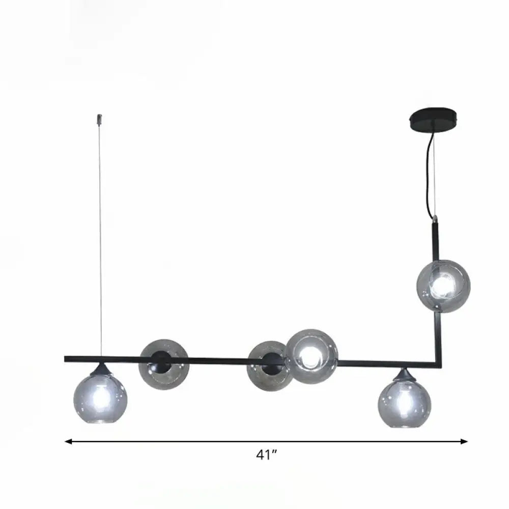 DecorBites™ Dome Glass Ceiling Light - Postmodern 6-Head Hanging Lamp for Dining Table