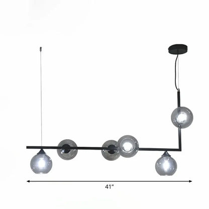 DecorBites™ Dome Glass Ceiling Light - Postmodern 6-Head Hanging Lamp for Dining Table