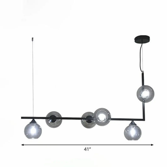 DecorBites™ Dome Glass Ceiling Light - Postmodern 6-Head Hanging Lamp for Dining Table