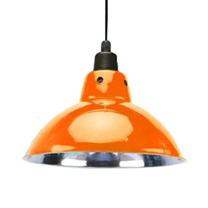 Dome Industrial Stainless Steel Ceiling Pendant Lighting - 13"/16.5" Width, 1 Head, Black/Gray