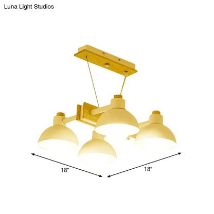 DecorBites™ Dome Shade Linear Chandelier - Nordic Metal Island Lighting (4/6 Lights) - White